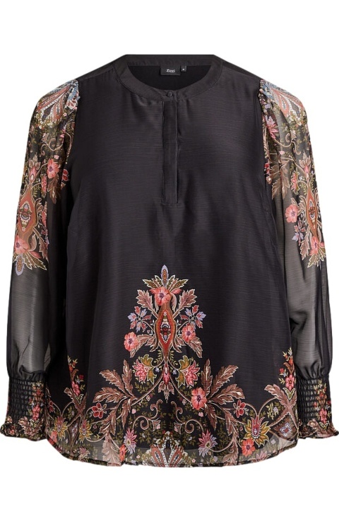 ZIZZI CZARNA BLUZKA WZÓR PAISLEY 125E