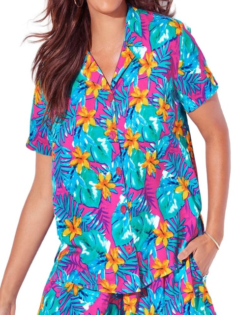 SWIMSUITS FINEZYJNA TUNIKA/ KOSZULA TROPIKALNY WZÓR SW01