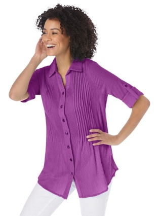 WOMAN WITHIN PIĘKNA KOSZULA TUNIKA FIOLET WW91