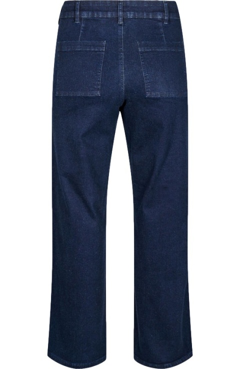 ZIZZI GRANATOWE SPODNIE JEANSY SZEROKIE WYSOKI STAN N82 951B