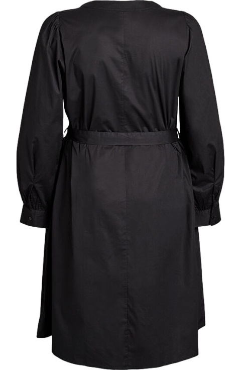ZIZZI ELEGANCKA CZARNA SUKIENKA WIĄZANIE BAWEŁNA 543A