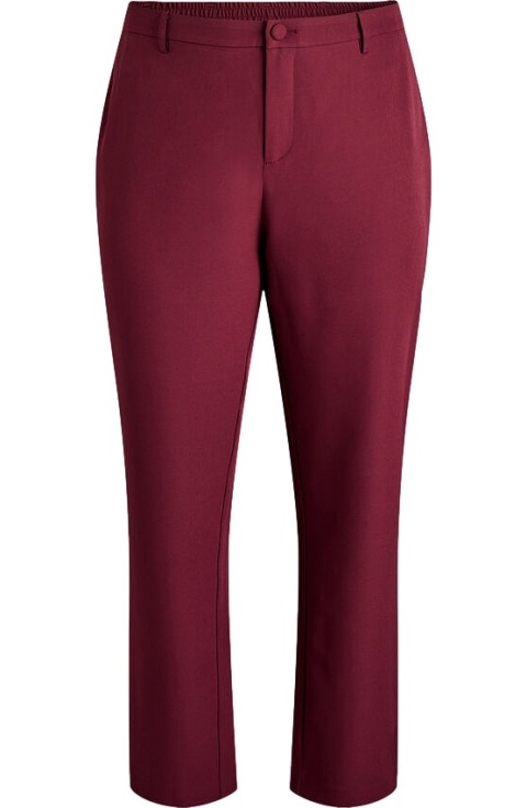 ZIZZI ELEGANCKIE PROSTE SPODNIE BORDOWE 377C