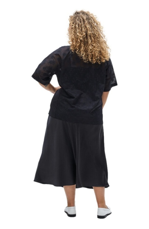 ZIZZI SATYNOWA CZARNA SPÓDNICA MIDI 441A