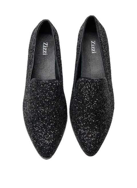 ZIZZI BUTY ELEGANCKIE CZARNE NA NISKIM OBCASIE SZEROKIE BROKATOWE 082A