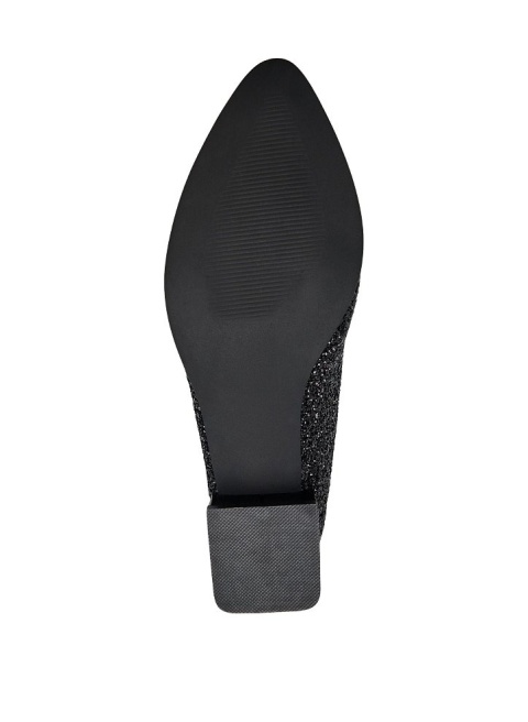 ZIZZI BUTY ELEGANCKIE CZARNE NA NISKIM OBCASIE SZEROKIE BROKATOWE 082A
