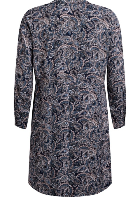 ZIZZI GRANATOWA SUKIENKA WZÓR PAISLEY WIĄZANIE 389G