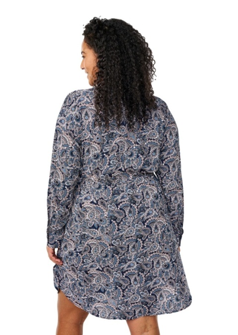 ZIZZI GRANATOWA SUKIENKA WZÓR PAISLEY WIĄZANIE 389G