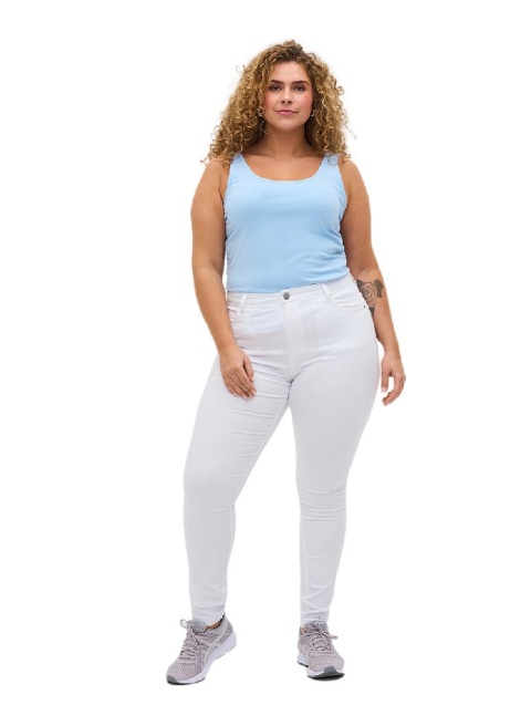 ZIZZI AMY BIAŁE JEANSY WYSOKI STAN N82 568D