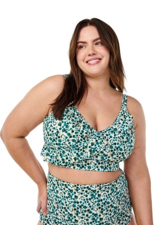 ZIZZI ZIELONY BIUSTONOSZ KĄPIELOWY GÓRA OD BIKINI KWIATY 506F