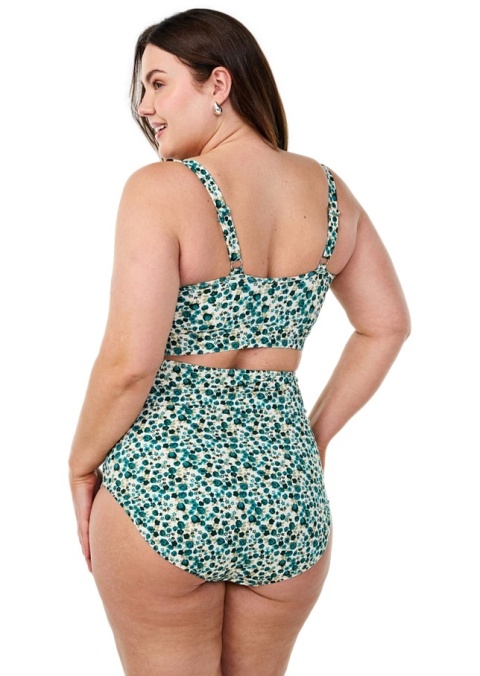 ZIZZI ZIELONY BIUSTONOSZ KĄPIELOWY GÓRA OD BIKINI KWIATY 506F