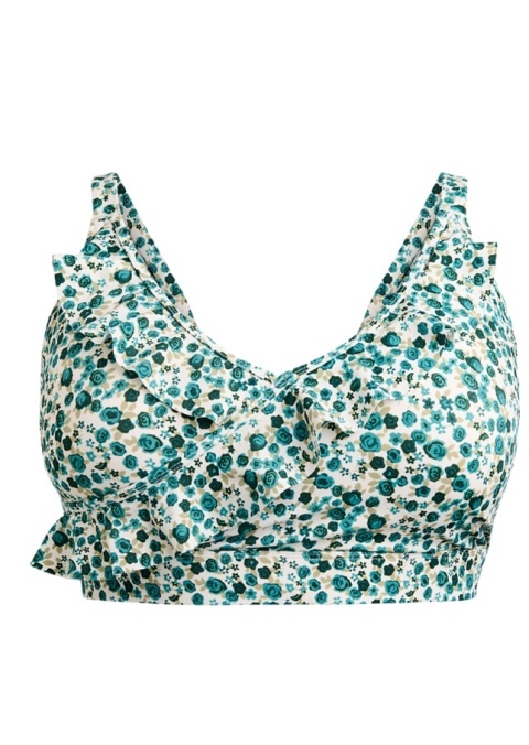 ZIZZI ZIELONY BIUSTONOSZ KĄPIELOWY GÓRA OD BIKINI KWIATY 506F