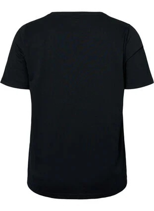 ZIZZI BLUZKA T-SHIRT CZARNY NAPIS 002F