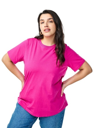 ZIZZI BLUZKA T-SHIRT OSTRY RÓŻ 264A