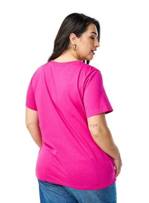 ZIZZI BLUZKA T-SHIRT OSTRY RÓŻ 264A