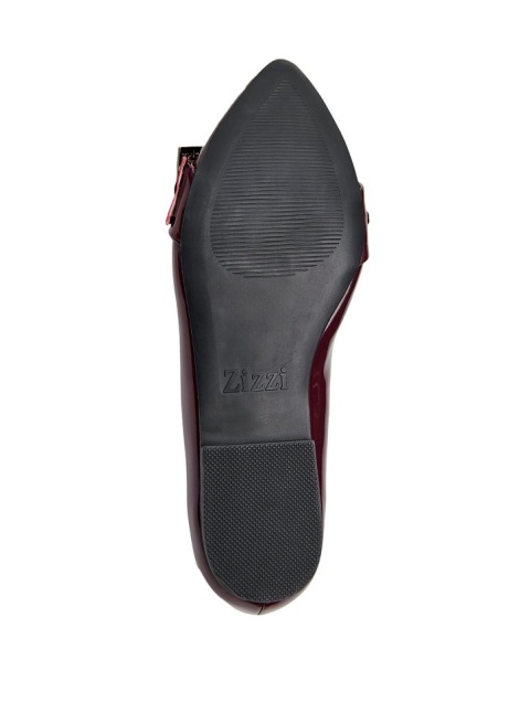 ZIZZI BUTY BALERINY BRĄZOWE Z PASKIEM I ĆWIEKAMI 084A