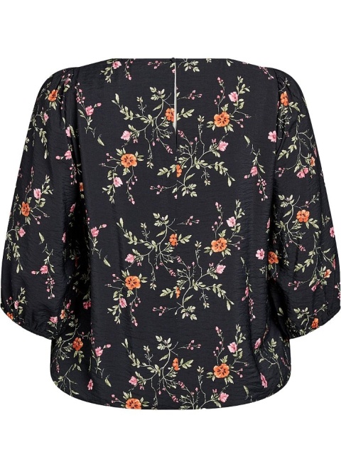 ZIZZI CZARNA ELEGANCKA BLUZKA KWIATY WZÓR 641B