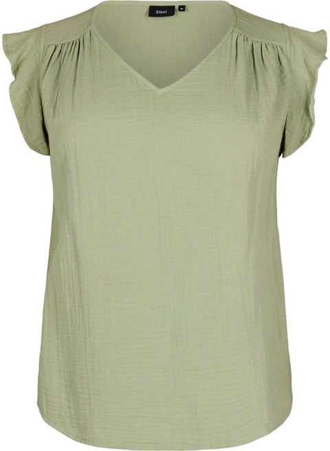 ZIZZI ELEGANCKA BLUZKA TOP BEZ RĘKAWÓW KHAKI 070L