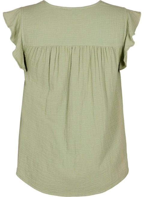 ZIZZI ELEGANCKA BLUZKA TOP BEZ RĘKAWÓW KHAKI 070L