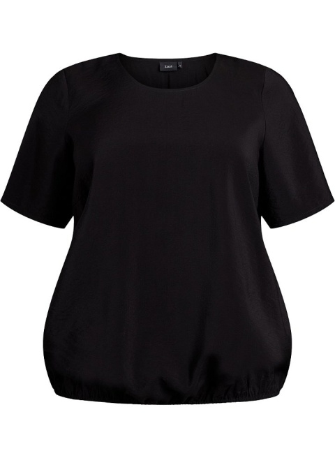 ZIZZI ELEGANCKA BLUZKA Z KRÓTKIM RĘKAWEM T-SHIRT CZARNY 084B