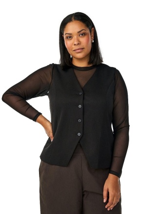 ZIZZI ELEGANCKA CZARNA KAMIZELKA 300C