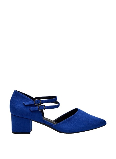 ZIZZI ELEGANCKIE BUTY GRANATOWE CZÓŁENKA NA OBCASIE 087AW
