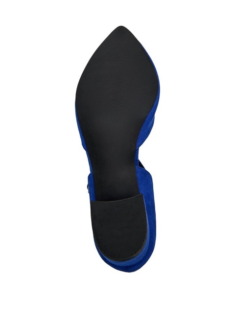 ZIZZI ELEGANCKIE BUTY GRANATOWE CZÓŁENKA NA OBCASIE 087AW