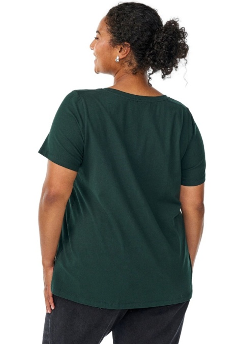 ZIZZI KLASYCZNY WYGODNY ZIELONY T-SHIRT 010D