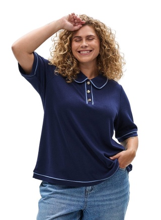ZIZZI MODNA KOSZULKA POLO BLUZKA GRANATOWA 702B
