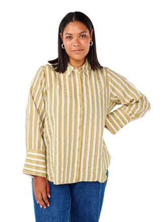 ZIZZI PIĘKNA KOSZULA PASKI BIAŁA ŻÓŁTA 240A