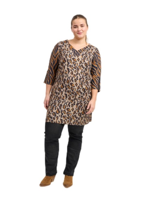ADIA TUNIKA BLUZKA BRĄZOWA W PANTERKĘ A468