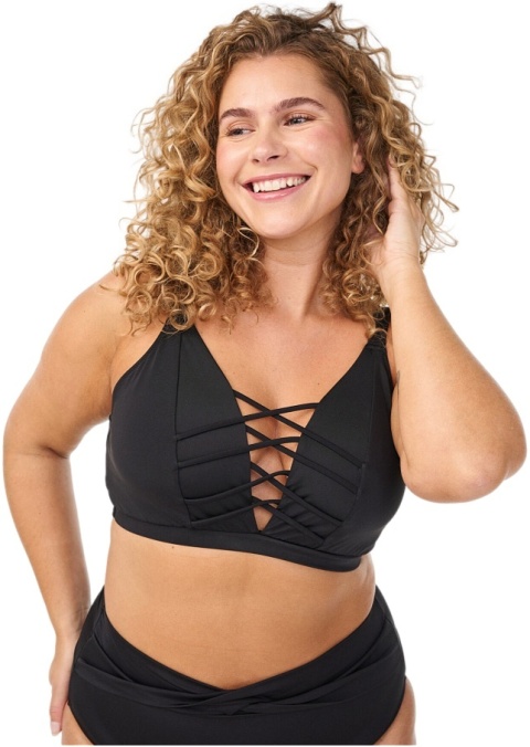 ZIZZI CZARNY BIUSTONOSZ KĄPIELOWY BIKINI SZNURECZKI 900P