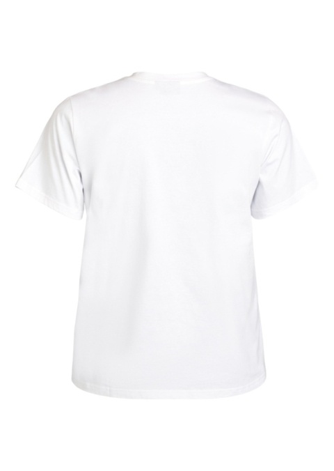 ZIZZI BIAŁY KLASYCZNY T-SHIRT KWIATY 501A