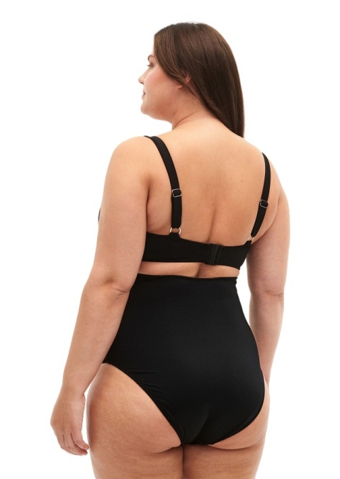 ZIZZI MAJTKI KĄPIELOWE BIKINI Z WYSOKIM STANEM CZARNE 577B