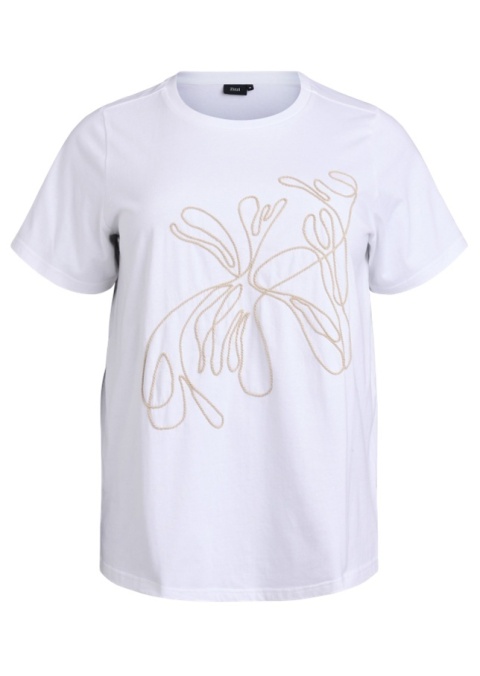 ZIZZI KLASYCZNY BIAŁY T-SHIRT WZÓR 196A