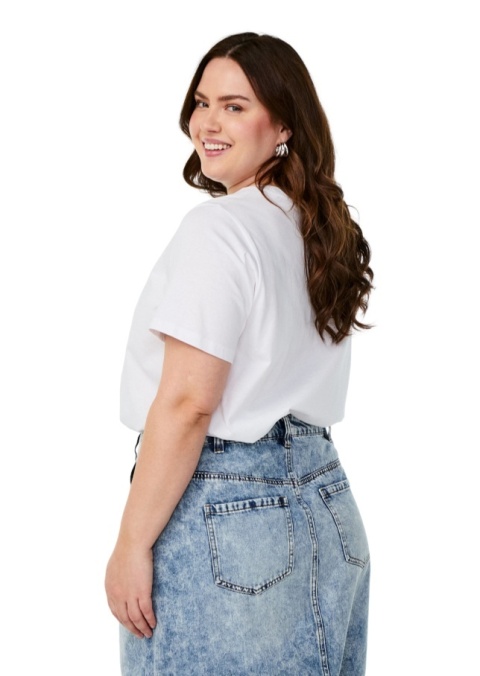 ZIZZI BAWEŁNIANY BIAŁY T-SHIRT NADRUK 253J