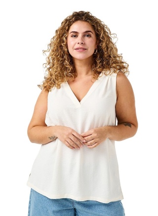 ZIZZI ELEGANCKA BIAŁA BLUZKA TOP BEZ RĘKAWÓW 990C
