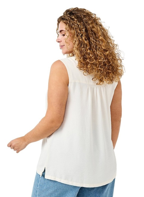 ZIZZI ELEGANCKA BIAŁA BLUZKA TOP BEZ RĘKAWÓW 990C