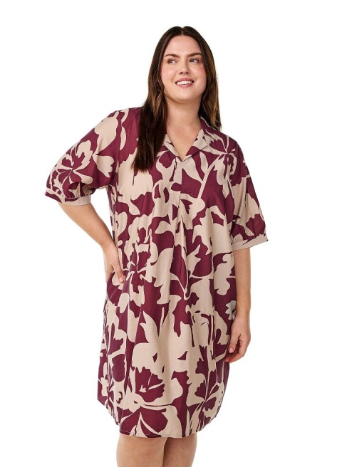 ZIZZI ELEGANCKA BORDOWA SUKIENKA WZÓR 643D