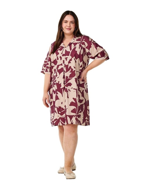 ZIZZI ELEGANCKA BORDOWA SUKIENKA WZÓR 643D