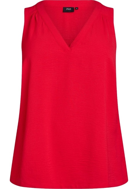 ZIZZI ELEGANCKA CZERWONA BLUZKA TOP BEZ RĘKAWÓW 990C