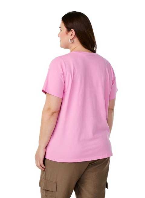 ZIZZI KLASYCZNY RÓŻOWY T-SHIRT NADRUK 252J