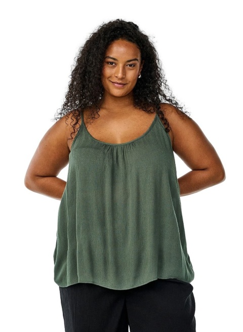 ZIZZI WYGODNY TOP RAMIĄCZKA KHAKI 014K
