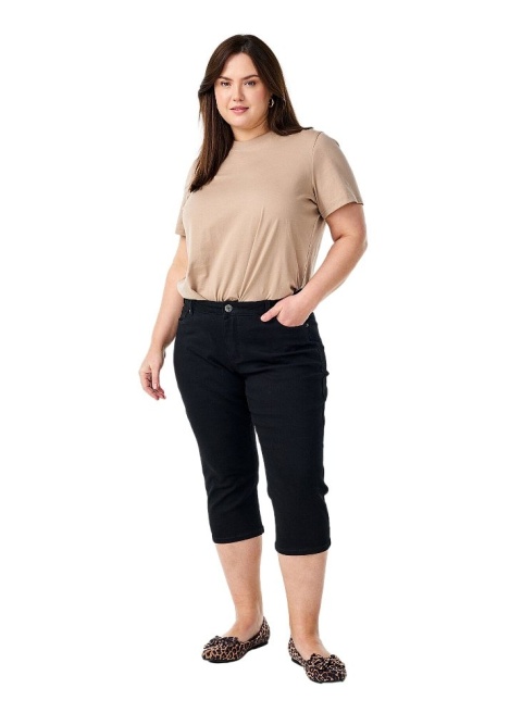 ZIZZI JEANSOWE SPODNIE RYBACZKI CZARNY JEANS 019O