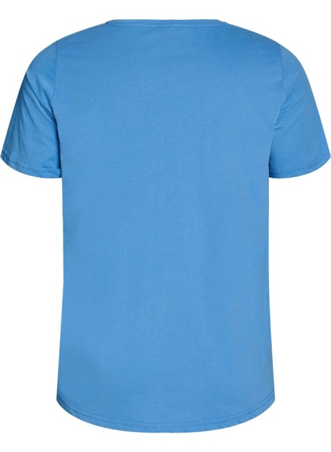 ZIZZI KLASYCZNY NIEBIESKI T-SHIRT NADRUK 002K