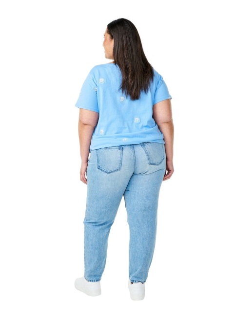 ZIZZI NIEBIESKIE JEANSY MOM Z PRZETARCIAMI I DZIURAMI 028C