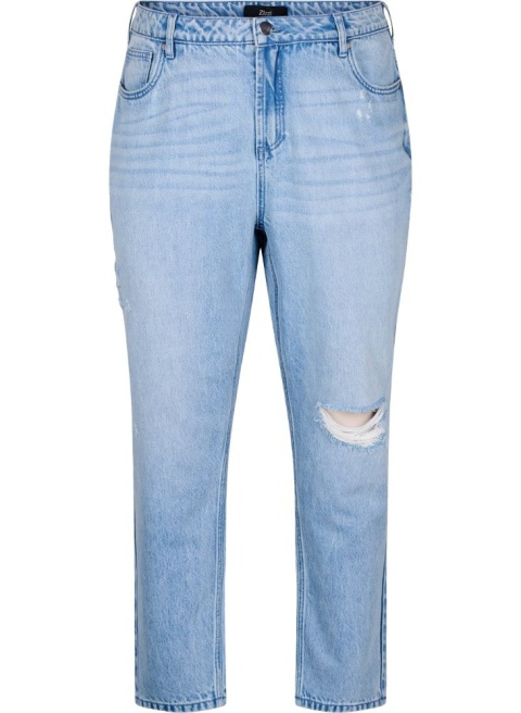 ZIZZI NIEBIESKIE JEANSY MOM Z PRZETARCIAMI I DZIURAMI 028C