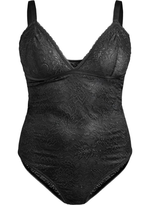ZIZZI CZARNE KOBIECE BODY KORONKOWE 063B