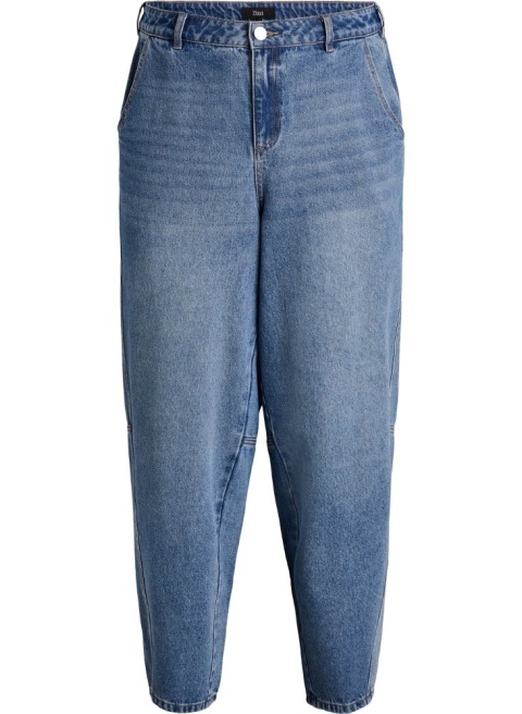 ZIZZI SPODNIE JEANSY BARREL NIEBIESKIE WYSOKI STAN 111G