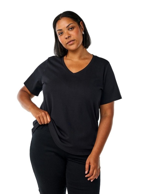 ZIZZI KLASYCZNY T-SHIRT CZARY 159B