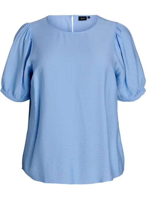 ZIZZI ELEGANCKA BLUZKA WISKOZA BUFKI NIEBIESKA 496C
